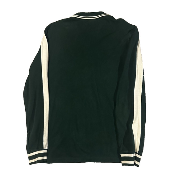 Ralph Lauren Rugby Shirt Men’s M Green Cream Long Sleeve Embroidered Player RRL - Picture 8 of 8